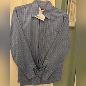 Jos. A. Bank Blue Plaid Casual Shirt